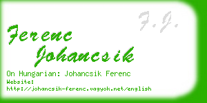 ferenc johancsik business card